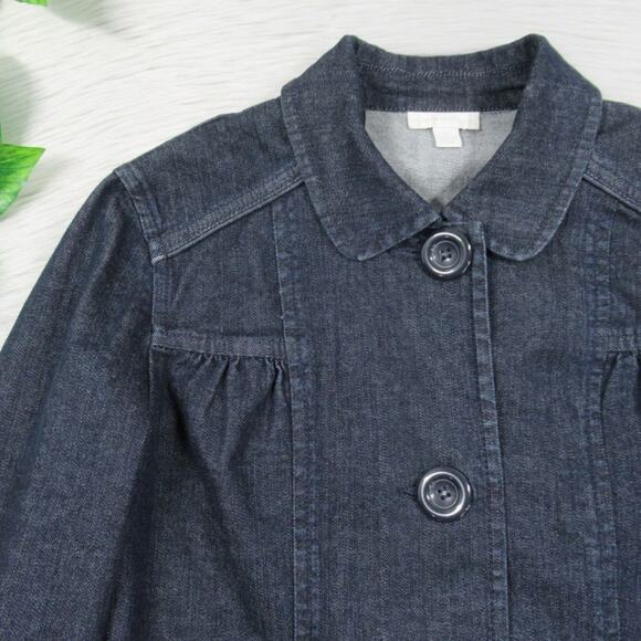 CHARTER CLUB Vintage Dark Wash Denim Jean Jacket Women’s Size Medium - Picture 7 of 12